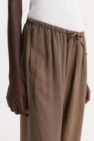 Fluid Pyjama Trousers | Brown Mini Check