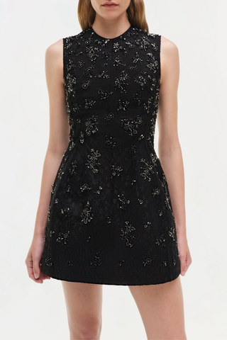 Evelina Sleeveless Mini Dress | Black