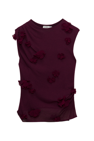 Tessa S/S Floral Applique Top | Fig