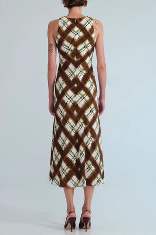 Crystal Midi Dress | Painted Plaid Brown