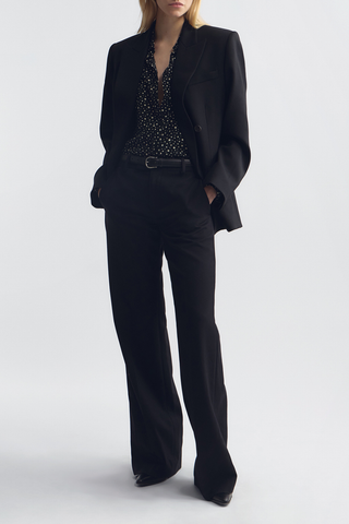 Gaia Silk Shirt | Black/Ivory Star