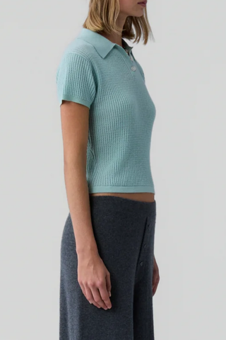Shrunken Polo In Cashmere | Seaglass