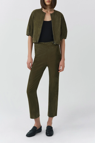 Austyn S/S Zip Up Suede Jacket | Sea Turtle