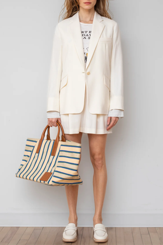 The Riviera Tote | Green Stripe