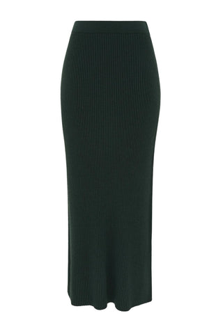 Valiant Merino Straight Skirt | Bottle Green