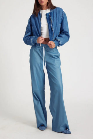 Baggy Athletic Sweatpants | Chambray/White