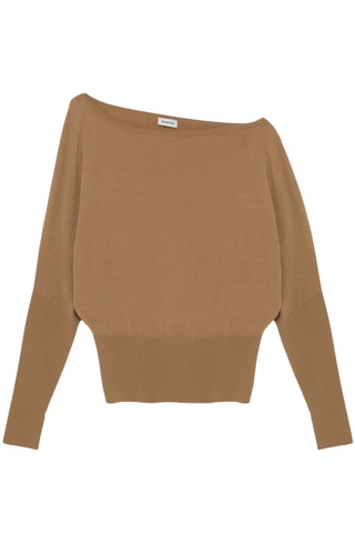 Lavina Off Shoulder Sweater | Camel