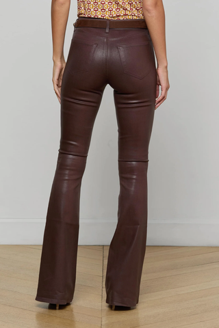 Marty Coated Flare Jean | Chocolate