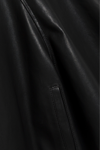Orvik Leather Cape Jacket | Black