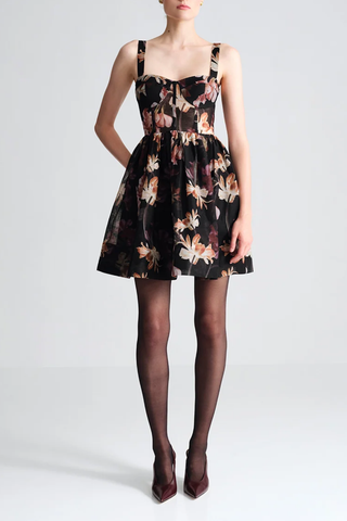 Pheobe Mini Dress | Elysian Flora Black