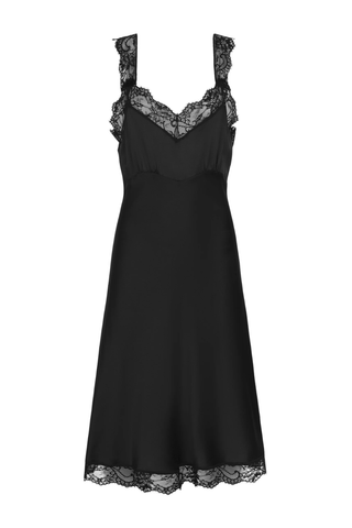Paola Silk Midi Dress | Black