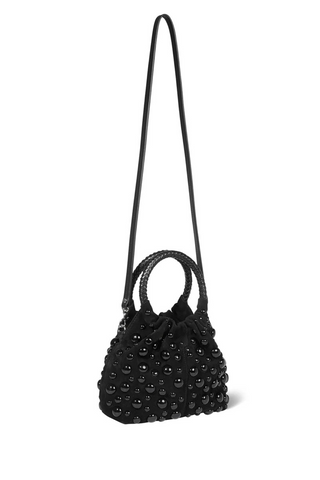 Gordi S Studded Suede Handbag | Noir