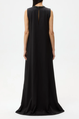 Capitol Dress With Crystal Collar | Black