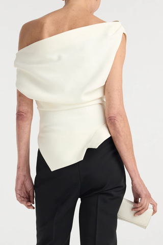 Off Shoulder Lapel Top | Off White