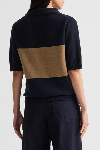 Slightly Oversized Polo | Blueberry/Ermine