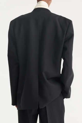 Contrast Detail Blazer | Black