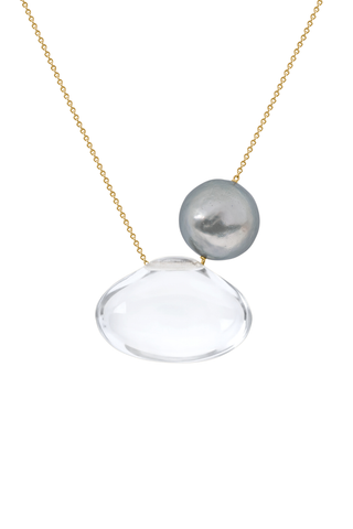 Tapiz Bead and Pearl Assembled Necklace | Large Crystal