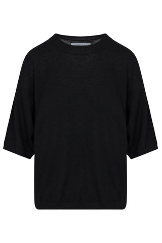Cashmere Boxy Tee | Black