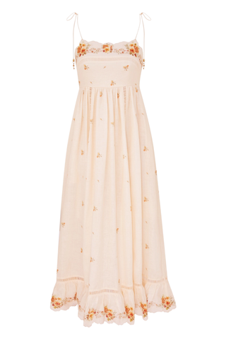 Patience Cami Midi Dress | Cream/Yellow Rose