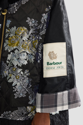 Embroidered Jacquard Gilet Barbour Coat | Black