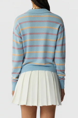 Collegiate Stripe Polo | Clear Sky Combo