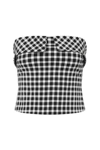 Chiara Strapless Top | Black/White