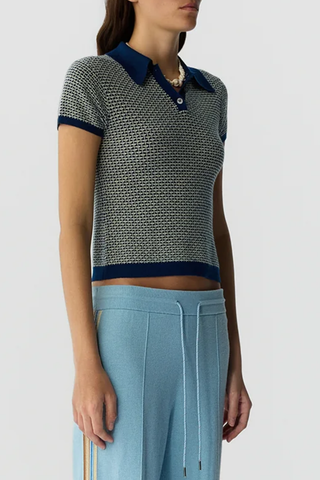 Pique Shrunken Polo | Navy Combo