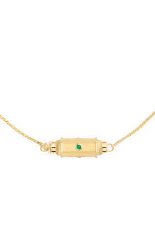 Micro Coco Emerald Locket Necklace | 37cm