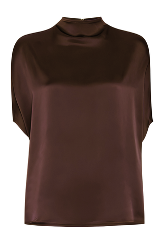 Satin Cape Tee | Chocolate