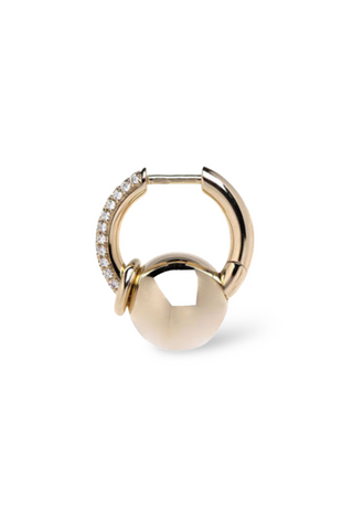 Earring Piercing Large Line Pave | Yellow Gold