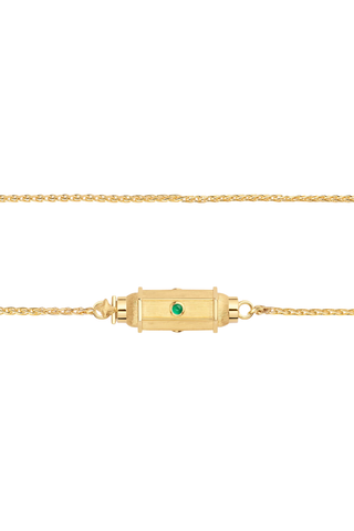 Micro Coco Emerald Locket Necklace | 42cm