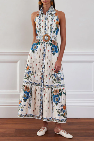 Biba Cotton Maxi Dress | Magical Blossom Cream