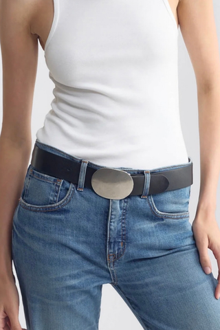 Wayne Belt | Black W/ Hammered Antique Silver Buckle