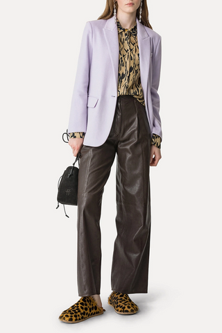 Satin Oversized Shirt With “Moiré” Print Design | Honey