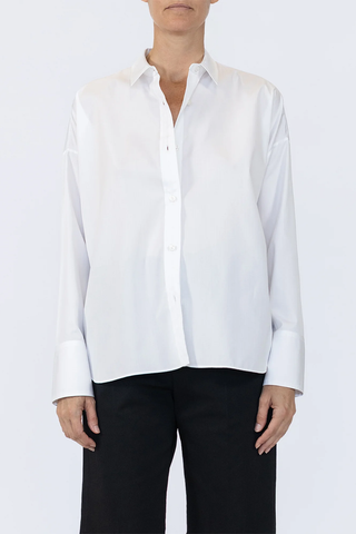 Sirene Scarf Back Shirt | White/Lagoon