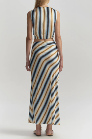 Brooklyn Striped Top | Tahoe Blue/Milk Chocolate