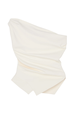 Off Shoulder Lapel Top | Off White