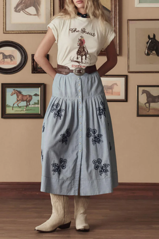 The Boxy Crew Stetson Graphic Tee | Washed White