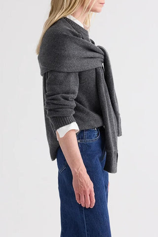 Shrug Cashmere Crewneck | Charcoal Grey