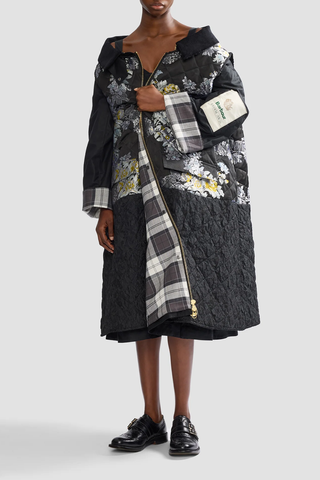 Embroidered Jacquard Gilet Barbour Coat | Black