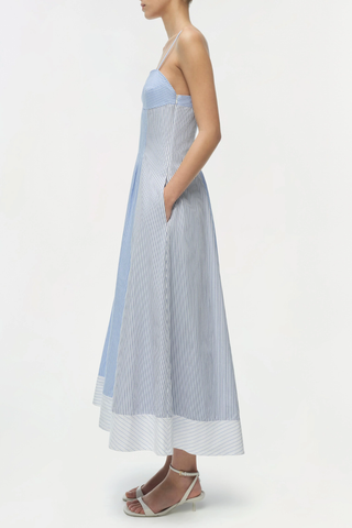 Chamberlain Cotton Midi Dress | Periwinkle Multi Stripe