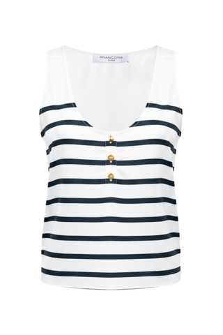Poppy Tank | Stripe Navy