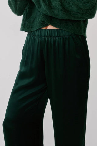 Brynn High Rise Pull On Wide Leg Pant | Hunter Green