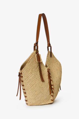 Tampa Raffia Handbag | Natural / Cognac