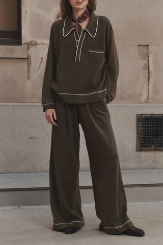 The Menswear Tipping Polo | Olive