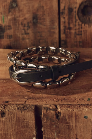 The Beaded Belt | Black With Silver