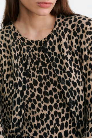 Keelah Cardigan | Taupe/Black Cheetah