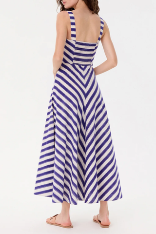 Margherita Ikat Stripes Dress | Cobalt