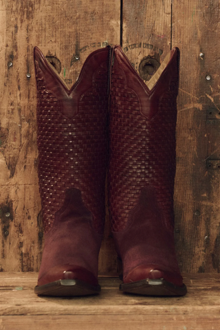 The Basket Weave Cowboy Boot | Oxblood