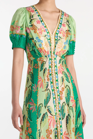 Lea Long Dress | Terrazzo Jade
